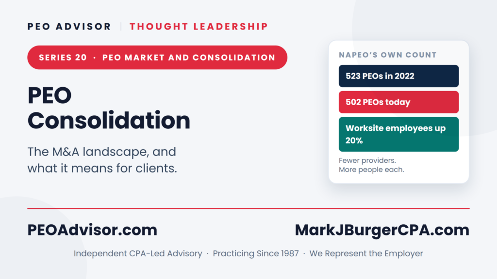 PEO consolidation and the M&A landscape - a fragmented industry concentrating at the top.