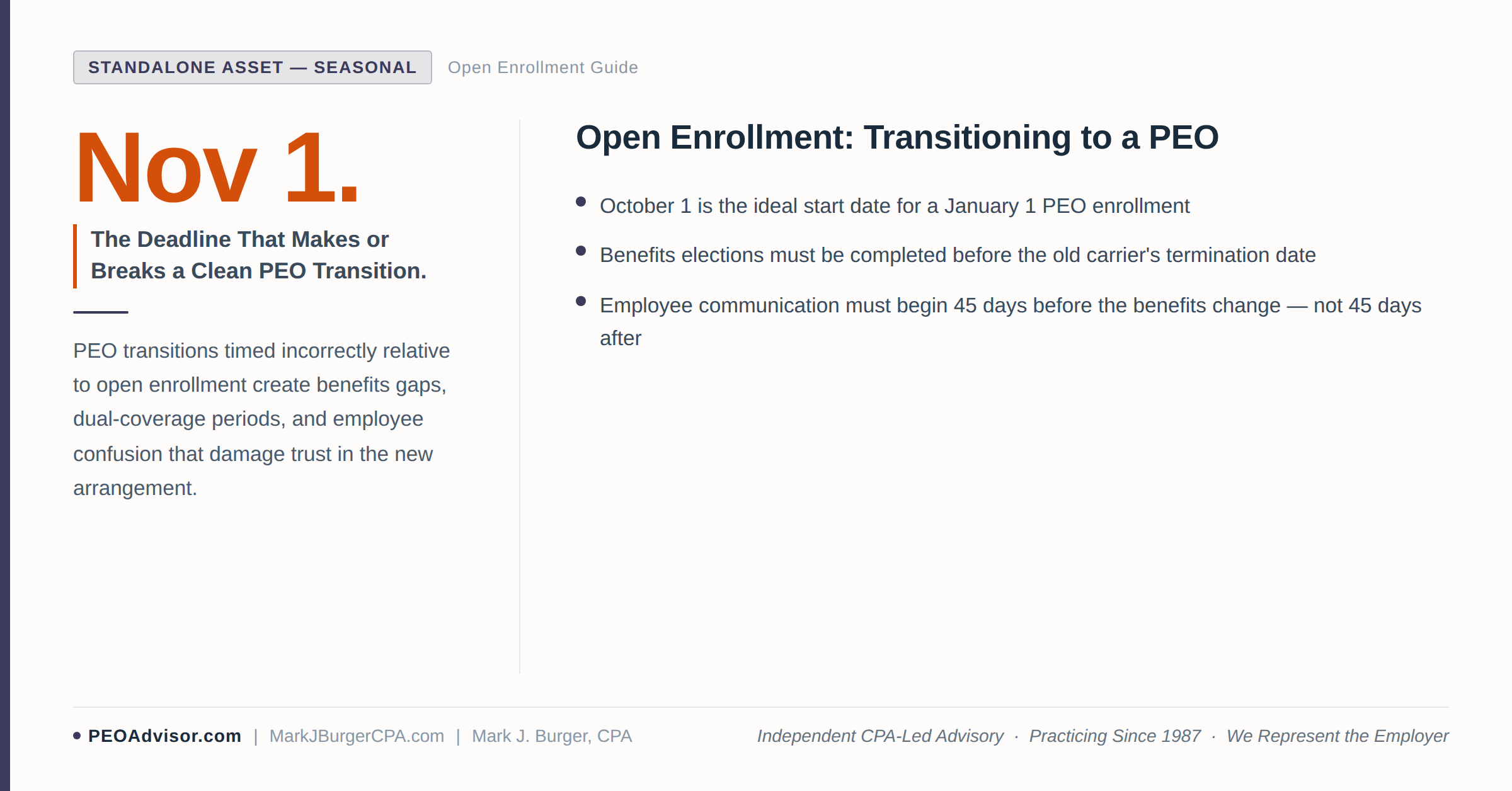 Open enrollment - a complete guide to transitioning to a PEO without a coverage gap.